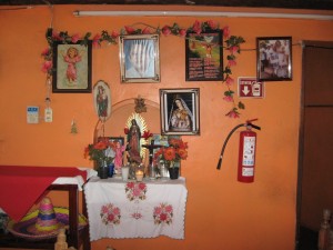 Altar in Restaurant Outside Uxmal